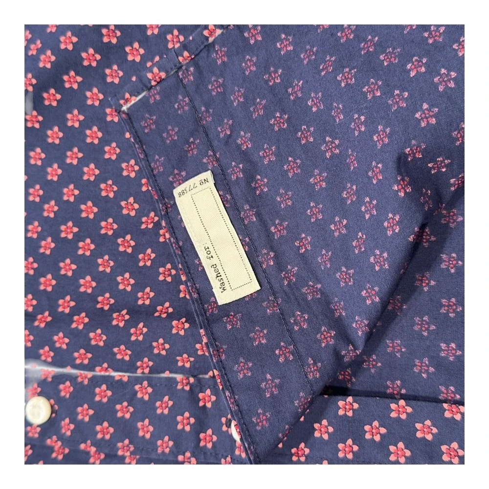 J Crew Slim Stretch Secret Wash Floral Sport Button Shirt Mens Xtra Large Blue